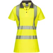 Portwest LW72 Yellow Womens Hi Vis Polo Shirt 