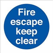 Fire escape keep clear sign