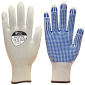 Polyco Matrix D Grip Gloves White 70-MAT with PVC Dot Palm - 13g