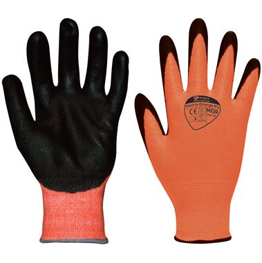 Polyco Matrix Orange PU Work Gloves MOP with PU Coating - 15g Cut Level 3