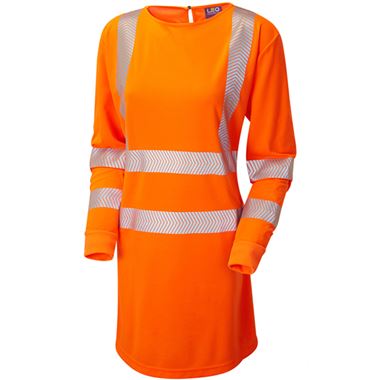 Leo Workwear Lilly Rail Orange EcoViz Performance Womens Hi Vis T-Shirt