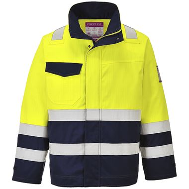 Portwest MV25 Yellow/Navy Modaflame Hivis Flame Resistant Anti Static Arc Hi Vis Jacket