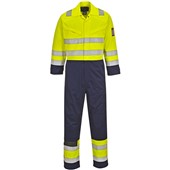 Portwest MV28 Modaflame Hivis Flame Resistant Anti Static Arc Yellow/Navy Hi Vis Overalls