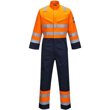 Portwest MV29 Orange/Navy Modaflame Multi Inherent Flame Resistant Anti Static Arc Hi Vis Coverall