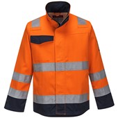 Portwest MV35 Orange/Navy Modaflame HVO Multi Inherent Flame Resistant Anti Static Arc Hi Vis Jacket