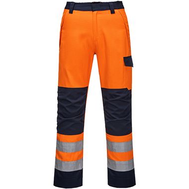 Portwest MV36 Orange/Navy Modaflame HVO Multi Inherent Flame Resistant Anti Static Arc Hi Vis Trouser