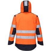 Portwest MV70 Orange/Navy Modaflame Rain Waterproof Inherent Flame Resistant Anti Static Arc Hi Vis Rain Jacket