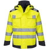 Portwest MV70 Yellow/Navy Modaflame Rain Waterproof Inherent Flame Resistant Anti Static Arc Hi Vis Jacket