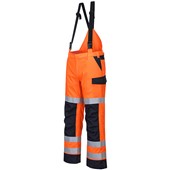 Portwest MV71 Orange/Navy Modaflame Rain Waterproof Inherent Flame Resistant Anti Static Arc Hi Vis Trouser