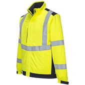 Portwest MV72 Yellow/Navy Modaflame Softshell Inherent Flame Resistant Anti Static Arc Hi Vis Softshell Jacket