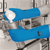 Polyco Nitri-Tech III Lite 94 Blue Flock Lined Nitrile Chemical Resistant Gauntlet Gloves 33cm