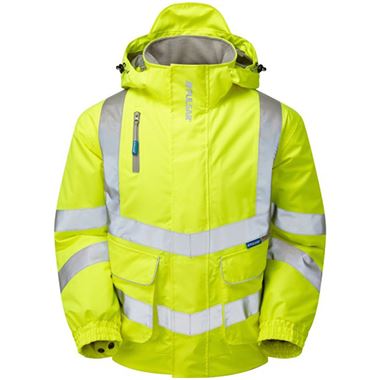 Pulsar P191-R Yellow GRS Recycled Padded Waterproof Hi Vis Bomber Jacket