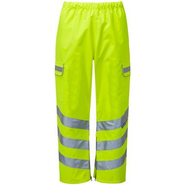 Pulsar P206-R Yellow GRS Recycled Hi Vis Waterproof Over Trousers