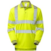 Pulsar P458 Yellow Hi Vis Long Sleeve Polo Shirt