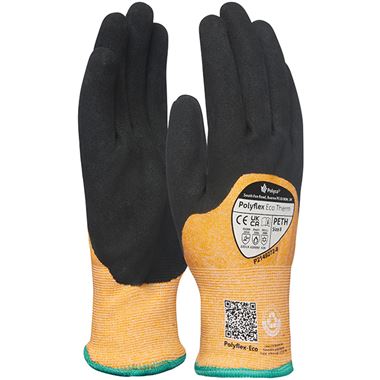 Polyco Polyflex PETH Eco Friendly Thermal Lined Latex Coated Work Gloves - 10g Cut Level 3