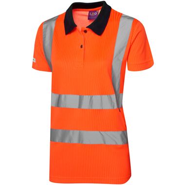 Leo Workwear Lana Rail Orange EcoViz Comfort Women's Hi Vis Polo Shirt