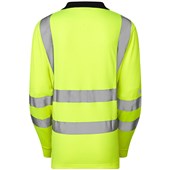 Leo Workwear Beaford Yellow EcoViz Comfort Women's Hi Vis Long Sleeved Polo Shirt