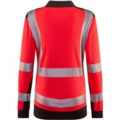 Leo Workwear Hazelwood Red/Grey EcoViz Performance Dual Colour Women's Hi Vis Long Sleeved Polo Shirt