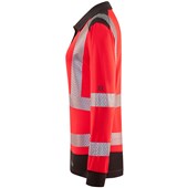 Leo Workwear Hazelwood Red/Grey EcoViz Performance Dual Colour Women's Hi Vis Long Sleeved Polo Shirt
