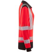 Leo Workwear Hazelwood Red/Grey EcoViz Performance Dual Colour Women's Hi Vis Long Sleeved Polo Shirt