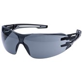 Portwest PR01 Anthracite Wraparound Safety Glasses - Anti Scratch & Anti Fog - Smoke
