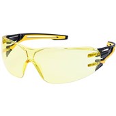 Portwest PR01 Anthracite Wraparound Safety Glasses - Anti Scratch & Anti Fog - Amber