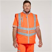 Pulsar PR313-R Rail Orange GRS Recycled Reversible Hi Vis Bodywarmer