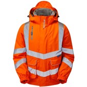 Pulsar PR496-R Rail Orange GRS Recycled Padded Waterproof Hi Vis Bomber Jacket