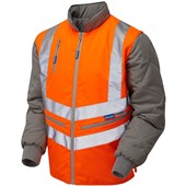 Pulsar PR497-R Rail Orange GRS Recycled 7-in-1 Hi Vis Storm Coat c/w Interactive Bodywarmer