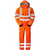 Pulsar PR505-R Rail Orange GRS Recycled Foul Weather Hi Vis Waterproof Coverall