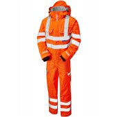 Pulsar PR505-R Rail Orange GRS Recycled Foul Weather Hi Vis Waterproof Coverall