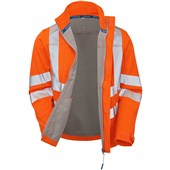 Pulsar PR535-R Rail Orange GRS Recycled Hi Vis Softshell Jacket (3L)