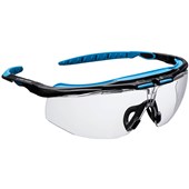 Portwest PS23 Peak KN Clear Safety Glasses with Brow Guard - Anti Mist & Anti Scratch Lens