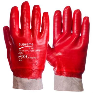 PVC Knit Wrist Gloves with PVC Coating - 10g