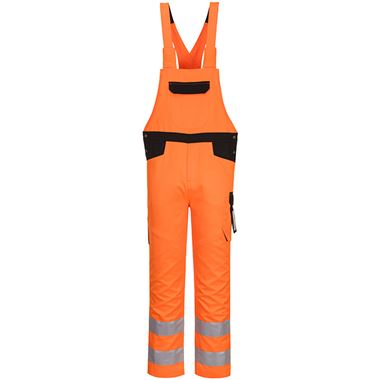 Portwest PW244 PW2 Orange/Black Polycotton Hi Vis Bib and Brace 