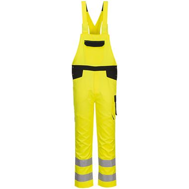 Portwest PW244 PW2 Yellow/Black Polycotton Hi Vis Bib and Brace 