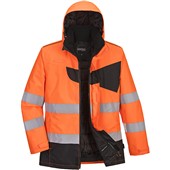 Portwest PW261 PW2 Orange/Black Padded Waterproof Hi Vis Winter Jacket 