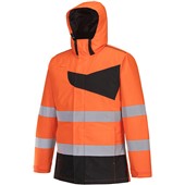 Portwest PW261 PW2 Orange/Black Padded Waterproof Hi Vis Winter Jacket 