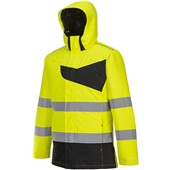 Portwest PW261 PW2 Yellow/Black Padded Waterproof Hi Vis Winter Jacket 