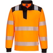 Portwest PW326 PW3 Orange Polycotton 1/4 Zip Hi Vis Sweatshirt