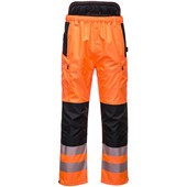 Portwest PW342 PW3 Orange Hi Vis Extreme Breathable Waterproof Trousers