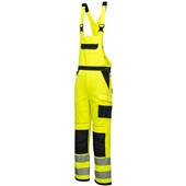 Portwest PW344 PW3 Yellow Polycotton Hi Vis Bib & Brace Overall