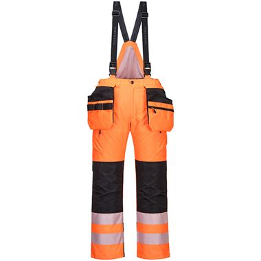 Portwest PW351 PW3 Orange/Black Padded Waterproof Hi Vis Winter Trouser