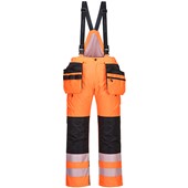 Portwest PW351 PW3 Orange/Black Padded Waterproof Hi Vis Winter Trouser