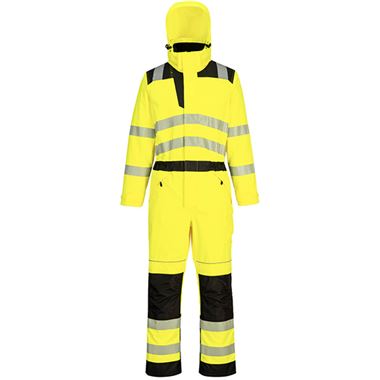 Portwest PW355 PW3 Yellow Waterproof Hi Vis Rain Coverall