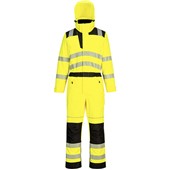 Portwest PW355 PW3 Yellow Waterproof Hi Vis Rain Coverall