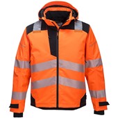 Portwest PW360 PW3 Orange Mesh Lined Hi Vis Extreme Breathable Waterproof Jacket