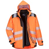 Portwest PW365 PW3 Orange/Black Waterproof Hi Vis 3-in-1 Jacket