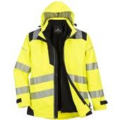 Portwest PW365 PW3 Yellow/Black Waterproof Hi Vis 3-in-1 Jacket