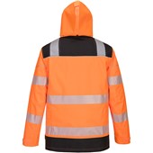 Portwest PW367 PW3 Orange Mesh Lined Hi Vis 5-in-1 Waterproof Jacket